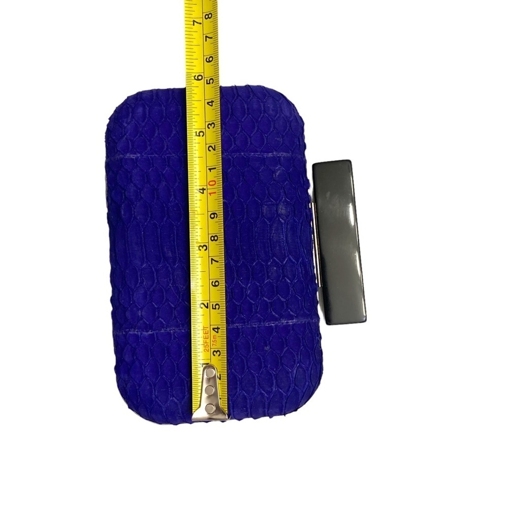 Elizabeth Weinstock Purple Python Leather Clutch … - image 6